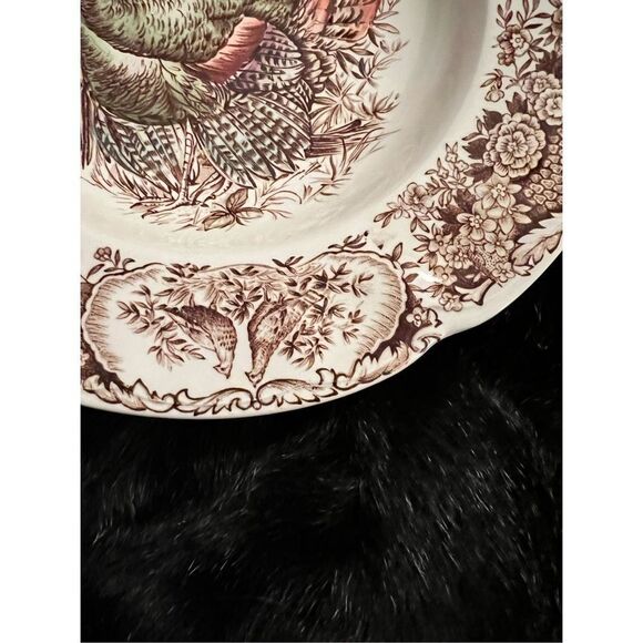 JOHNSON BROS WILD TURKEYS NATIVE AMERICAN WINDSOR WARE Rim Soup Bowl - Picture 3 of 4